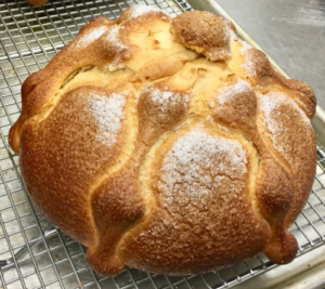 Alex Peña's "pan de muerto," a Mexican tradition for Day of the Dead.